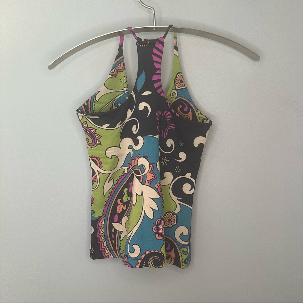 Couture Active Wear Colorful Paisley Athletic Racer Back Tank Top — Size OS - Picture 4 of 6